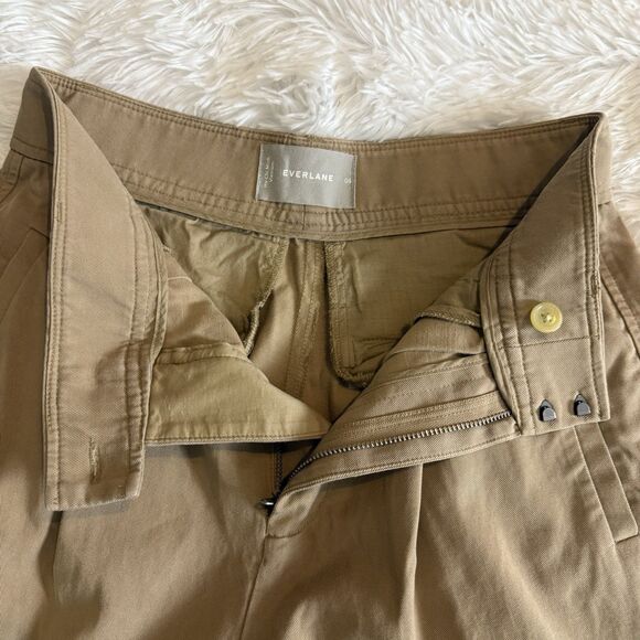 EVERLANE The Way High Drape Trouser Pants Womens Size 0 Short Beige Relaxed - Picture 7 of 13